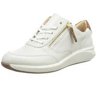 Clarks Womens Un Rio Zip Sneaker, White Leather, 5.5 UK