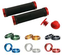 Clarks Vice Lock-on Grip in Black / Various Cols Anodized Rings - Black/Green