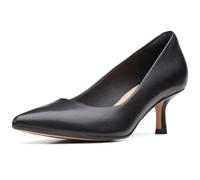 Clarks Women's Linvale Jerica Court Shoes, Black Leather, 5 UK