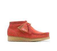 Clarks Wallabee Boot Coral Suede Lace Up,wallabee,ankle Boots In Pink Pink 4-Standard Fit
