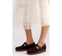 Clarks Wallabee T-Bar Mary Janes Shoe at Free People in Chocolate Suede, Size: US 8 - female