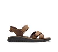 Clarks Mens Wesley Shore Beeswax Leather Flat Sandals,Walking