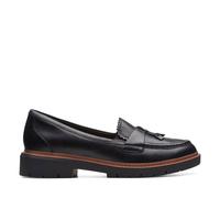 Clarks Westlynn Bella Black Leather Loafers Black 4-Standard Fit