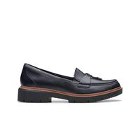 Clarks Women's Westlynn Bella Navy Leather Loafers, Slip Ons in Blue | Size: 7.5/Standard Fit