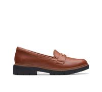 Clarks Women's Westlynn Glow Tan Leather Loafers, Slip Ons in Brown | Size: 6-Standard Fit Clarks Brown 6-Standard Fit