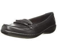 Clarks Women's 26067331 Ashland Bubble Slip-On Loafer, Black, 4 UK