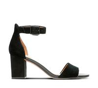 Clarks Womens 261451604 Ankle Strap Heels, Black (Black Suede -), 6 UK