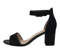 (6 (Adults')) Clarks deva mae leather womens ladies heeled sandals black suede