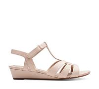 Clarks Women's Abigail Daisy T Bar Sandals, Blue Blush Leather Blush Leather, 6 UK
