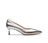 Clarks Women's Adela Court Silver Leather Pumps in Gold | Size: 5/Wide Fit