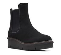 Clarks womens Airabell Move Ankle Boot, Black Suede, 9
