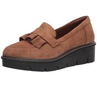 Clarks Women's Airabell Slip Loafer, Dark Khaki Suede, 4.5 UK