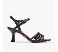 Clarks Womens Amali May Black Leather Heeled Sandals Leather Smart
