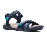 Clarks Women's Amanda Sprint Sport Sandal, Navy Suede, 8 UK