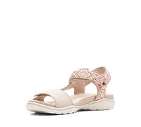 Clarks Women's Amanda Step Flat Sandal, Sand Suede, 9 UK