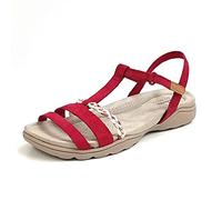 Clarks Women's Amanda Tealite Sports Sandal, Red Nubuck, 6 UK