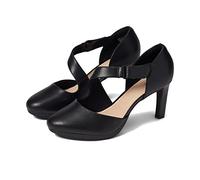 Clarks Women's Ambyr Glow Pump, Black Leather, 5.5 UK