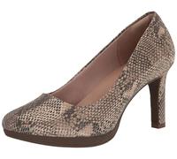 Clarks Womens Ambyr Joy Pump, Beige Metallic Textile, 3.5 UK