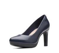 Clarks Women's Ambyr Joy Pump, Navy Leather, 7 UK