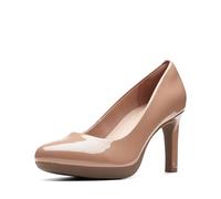 Clarks Women Ambyr Joy Pump, Synthetic Warm Beige, 10
