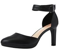 Clarks Women's Ambyr Skip Pump, Black (Black Leather), 7 UK