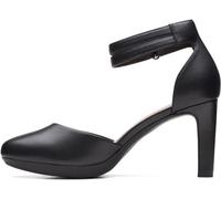 Clarks - Womens Ambyr Skip Shoes, Color Black Leather, Size: 7.5 UK