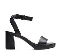 Clarks Women's Ambyrlyn Bay Heeled Sandal, Black Leather, 9 UK