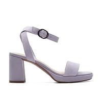 Clarks Women's Ambyrlyn Bay Heeled Sandal, Blue Grey Suede, 4 UK