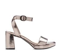 Clarks Women's Ambyrlyn Bay Heeled Sandal, Gun Metal Synthetic, 8.5 UK