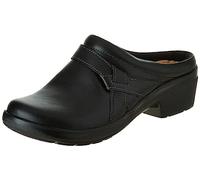 Clarks Women's Angie Mist Clog, Black Leat, 10