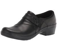 Clarks Women's Angie Pearl Loafer, Black Leather, 7.5 Wide