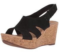 CLARKS Women's Annadel Bari Platform, Black Nubuck, 6.5 UK