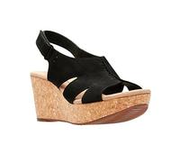 Clarks Women's Annadel Bari Platform, Black Nubuck, 7 Wide