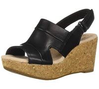 Clarks Women's Annadel Ivory Wedge Sandal Black Size: 12 Wide