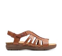Clarks Women's April Belle Flat Sandal, Tan Leather, 10 UK