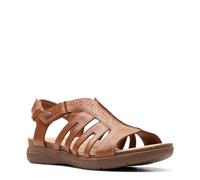 Clarks Women's April Belle Flat Sandal, Tan Leather, 3 UK