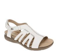 Clarks Women's April Belle Flat Sandal, White Leather, 4.5 UK