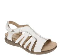 Clarks Women's April Belle Flat Sandal, White Leather, 7 UK