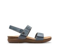 Clarks Women's April Clover Blue Grey Combination Flat Sandals | Size: 3.5/Standard Fit