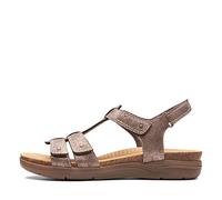 Clarks Women's April Cove Flat Sandal, Bronze Metallic Textile, 8.5 UK