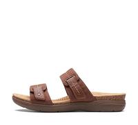 Clarks Women's April Dusk Slide Sandal, Dark Tan Interest, 6.5 UK Wide