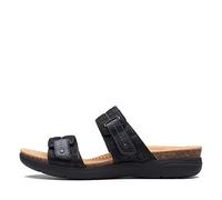 Clarks Women's April Dusk Slide Sandal, Black Interest, 9