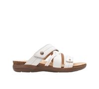 Clarks Women's April Willow Slide Sandal, White Leather, 6 UK