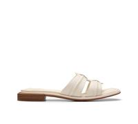 Clarks Womens Ariany Mule Cream Leather Flat Sandals