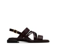 Clarks Women's Ariany Strap Dark Brown Leather Flat Sandals | Size: 5.5-Standard Fit Clarks Brown 5.5-Standard Fit