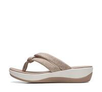 Clarks Women's Arla Kaylie Flat Sandal, Sand Textile, 7 UK