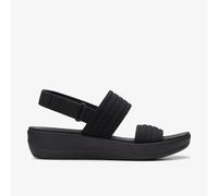 Clarks Womens Arla Stroll Black Wedges Textile Casual