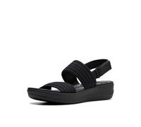 Clarks Women's Arla Stroll Flat Sandal, Black Textile, 5 UK