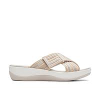 Clarks Women's Arla Wave Slide Sandal, Beige Combi, 5