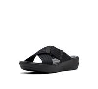 Clarks Women's Arla Wave Slide Sandal, Black Textile, 8 UK
